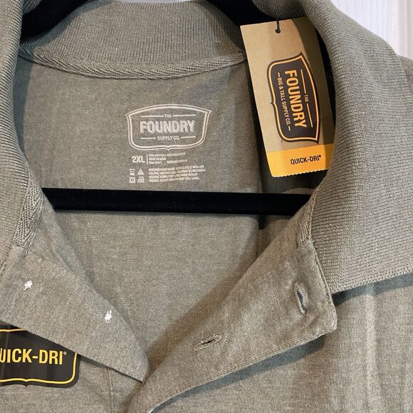 Foundry Shirt Men's 2XL Green Premium Polo Quick-Dri Short Sleeve Performance - Picture 5 of 5